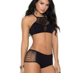 Elegant Moments EM-1372 Opaque bralette and booty shorts